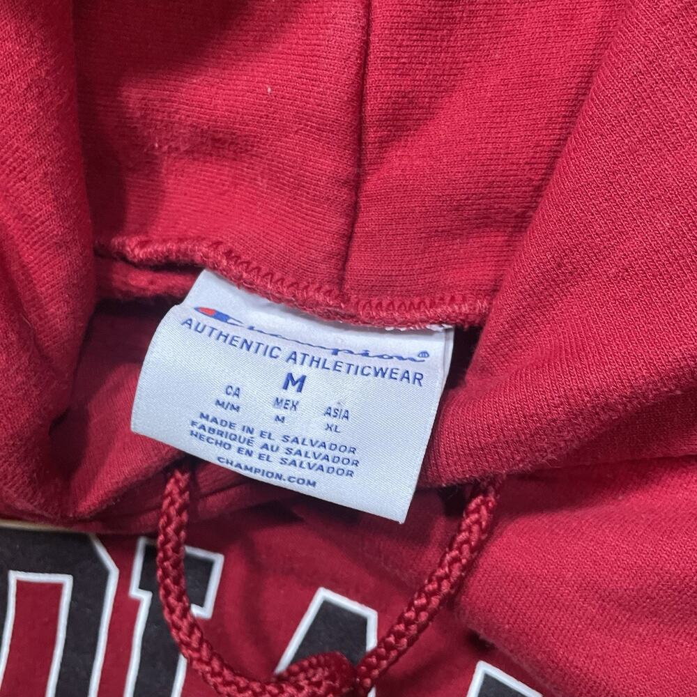 EUC Men's Champion Indiana University Hoodie Sz M Red - Picture 6 of 6